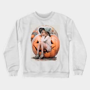 Halloween Pumpkin Girl Crewneck Sweatshirt